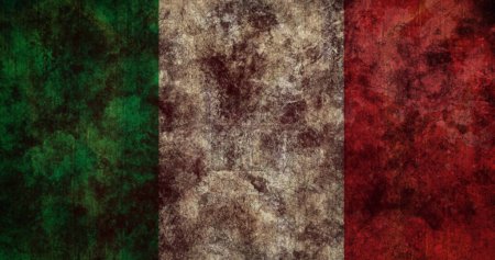 Foto de Imagen de formas en movimiento sobre bandera de italia. Fondo abstracto y concepto de interfaz digital imagen generada digitalmente. - Imagen libre de derechos
