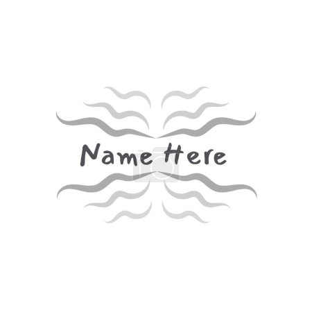 Photo for Illustration of name here text with wave patterns against white background, copy space. Watermark, vector, abstract, design, template, creative, marketing, business and logo concept. - Royalty Free Image