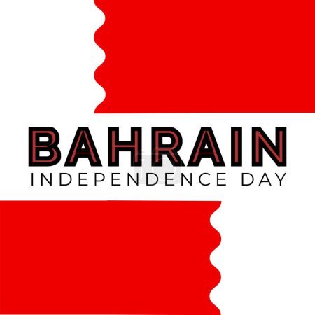 Photo for Illustration of bahrain independence day text over red and white background, copy space. Patriotism, celebration, freedom and identity concept. - Royalty Free Image