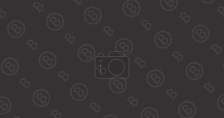 Téléchargez les photos : Lignes de symboles Bitcoin sur fond noir. Bitcoin, crypto-monnaie, entreprise, finance et les marchés en ligne concept image générée numériquement. - en image libre de droit