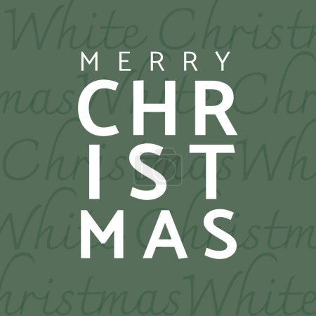 Photo for Illustration of merry christmas and white christmas text on gray background. Greeting, christmas festivity, winter holiday and celebration concept. - Royalty Free Image