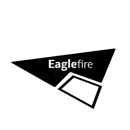 Photo for Illustration of eaglefire text with black geometric shapes on white background, copy space. Vector, marketing, business, card, advertise, template, design, creative concept. - Royalty Free Image