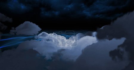 Téléchargez les photos : Image du ciel avec des nuages. Concept global d'entreprise, d'informatique et d'interface numérique image générée numériquement. - en image libre de droit