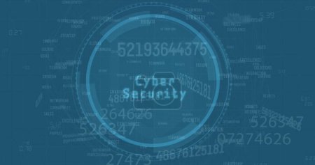 Foto de Un concepto de ciberseguridad digital se representa en un fondo azul. Destaca la importancia de proteger la información en la era digital. - Imagen libre de derechos