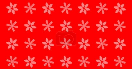 Foto de Imagen del patrón de navidad de los copos de nieve sobre fondo rojo. Navidad, tradición y concepto de celebración imagen generada digitalmente. - Imagen libre de derechos