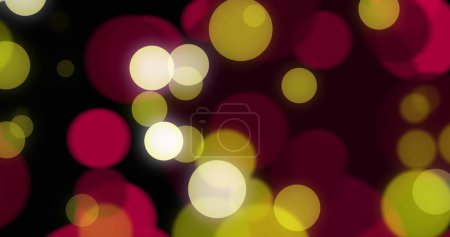 Photo for Image of christmas flickering out of focus spots of light on black background. Christmas, winter, festivity, tradition and celebration concept digitally generated image. - Royalty Free Image