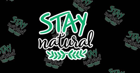 Photo for Image of stay natural writings on black background. environment, sustainability, ecology, renewable energy, global warming and climate change awareness. - Royalty Free Image