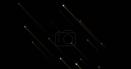 Image de sentiers lumineux sur fond noir. Nouvel an, tradition et concept de célébration image générée numériquement.