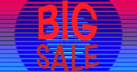 Photo for Image of big sale text on rainbow background. retro retail and savings concept digitally generated image. - Royalty Free Image