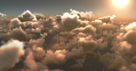 Photo for A serene cloudscape in the warm glow of a setting sun. - Royalty Free Image
