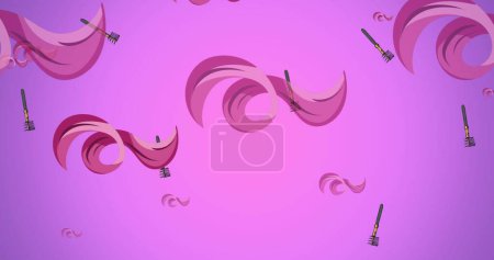 Photo for Image of mascara icons on pink background. fashion and accessories background pattern concept digitally generated image. - Royalty Free Image