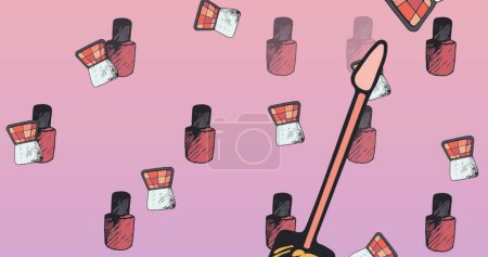 Photo for Image of mascara icon on pink background. fashion and accessories background pattern concept digitally generated image. - Royalty Free Image