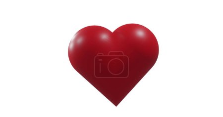 Foto de Imagen de corazón rojo moviéndose sobre fondo blanco. Día de San Valentín, amor y concepto de celebración de imagen generada digitalmente. - Imagen libre de derechos