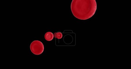 Image de micro de globules rouges sur fond noir. Concept mondial de science, de recherche et de médecine image générée numériquement.