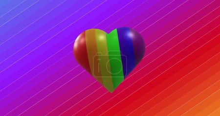 Foto de Imagen del corazón del arco iris sobre fondo colorido. Día de San Valentín, amor y concepto de celebración de imagen generada digitalmente. - Imagen libre de derechos