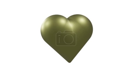 Photo for Image of gold heart on white background. Valentine's day, love and celebration concept digitally generated image. - Royalty Free Image