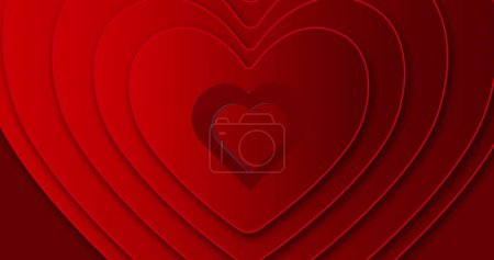 Foto de Imagen de corazones rojos sobre fondo rojo. Día de San Valentín, amor y concepto de celebración de imagen generada digitalmente. - Imagen libre de derechos