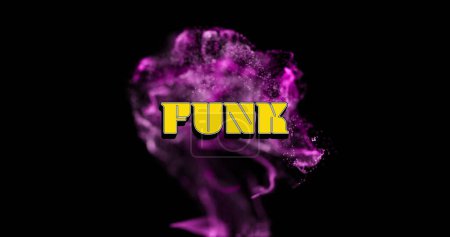 Image of funk text over glowing moving wave. image game, entertainment and digital interface concept digitally generated image.