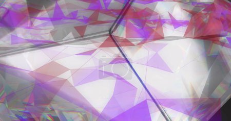 Photo for Image of blue and red shapes moving over crystal. Abstract background, retro future and pattern concept digitally generated image. - Royalty Free Image