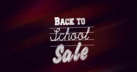 Bild vom Schulverkauf auf dunkelrotem und schwarzem Hintergrund. Geschäfts-, Handels-, Verkaufs- und Promotionskonzept digital generiertes Image.
