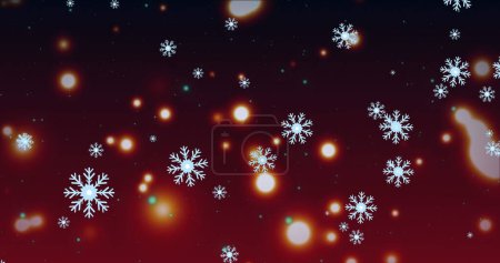 Photo for Image of stars falling and glowing lights on dark background. Social media and communication interface concept digitally generated image. - Royalty Free Image