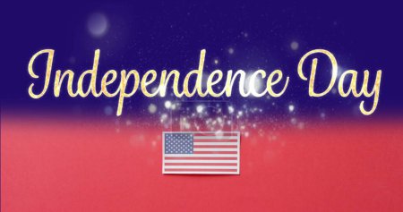 Téléchargez les photos : Image du 4ème jour de l'indépendance juillet texte sur le drapeau des États-Unis d'Amérique. Jour de l'indépendance américaine, tradition et concept de célébration image générée numériquement. - en image libre de droit