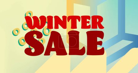 Photo for Image of winter sale text banner over abstract colorful shapes against gradient background. Sale discount and retail business concept - Royalty Free Image