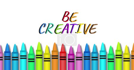 Photo for Image of be creative text over pens. creative month and celebration concept digitally generated image. - Royalty Free Image