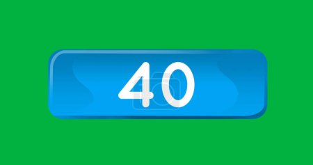 Photo for Digital image of numbers counting up inside a blue box on a green background 4k - Royalty Free Image