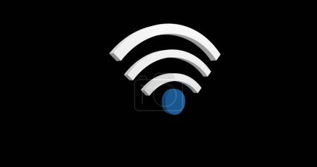 Photo for Digital image of a wifi symbol against the black background - Royalty Free Image