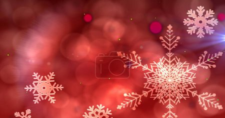 Foto de Navidad rojo y blanco copos de nieve fondo abstracto - Imagen libre de derechos