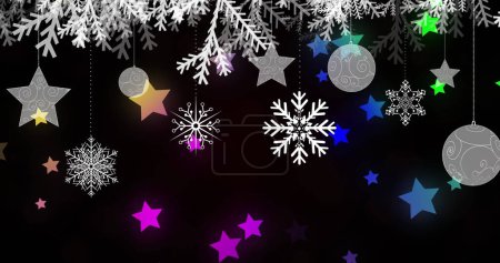 Foto de Imagen de la decoración navideña sobre estrellas brillantes de colores. navidad, invierno, tradición y concepto de celebración imagen generada digitalmente. - Imagen libre de derechos
