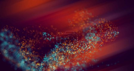 Photo for Image of moving glowing lights and waves over black background. color, movement and energy background concept, digitally generated image. - Royalty Free Image