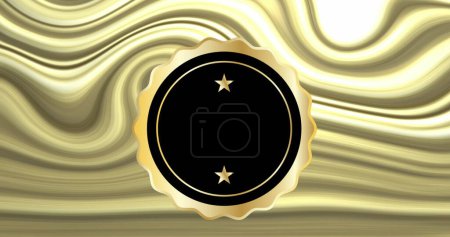 Foto de Imagen de círculo con estrellas sobre fondo dorado en movimiento. Fondo abstracto y concepto de patrón de imagen generada digitalmente. - Imagen libre de derechos