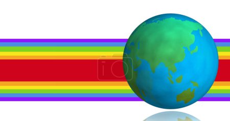 Téléchargez les photos : Image du globe tournant sur le drapeau lgbt. Igbtq concept de célébration de la fierté et de l'égalité image générée numériquement. - en image libre de droit