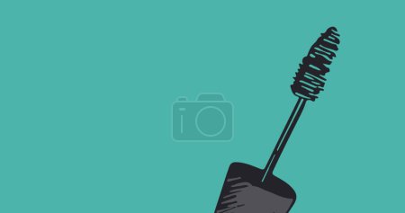 Image of mascara brush on green background. beauty, fashion and makeup concept digitally generated image.