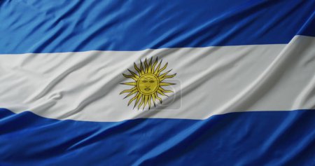 Bild von Konfetti über der Flagge Argentiniens. Globaler Patriotismus, Feier, Sport und digitales Schnittstellenkonzept digital generiertes Image.