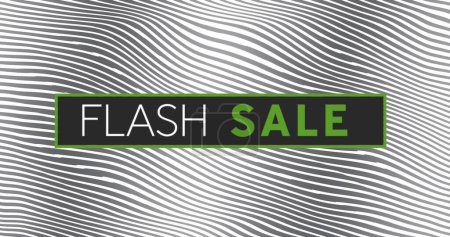 Image de vente flash sur fond noir et blanc ondulé. Shopping, ventes et promotions concept image générée numériquement.