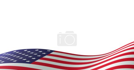 Téléchargez les photos : Image des états unis agitant le drapeau américain, en bas avec un espace de copie blanc au-dessus. Américain, démocratie, fierté, politique, célébration et communication, image générée numériquement. - en image libre de droit