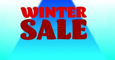 Image of winter sale text banner against gradient traingular shapes in seamless pattern. Sale discount and retail business concept