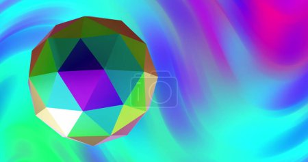 Image de forme 3d multicolore sur fond néon multicolore. Concept abstrait, couleur, forme et mouvement image générée numériquement.