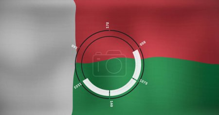 Photo for Image of data processing over flag of madagascar. - Royalty Free Image