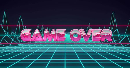 Photo for Image of game over text over shapes. Social media and digital interface concept digitally generated image. - Royalty Free Image