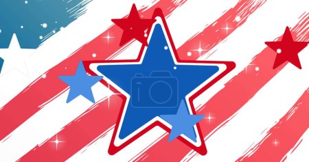 Téléchargez les photos : Image d'étoiles en rouge, blanc et bleu du drapeau des États-Unis d'Amérique. Tradition américaine et concept de célébration image générée numériquement. - en image libre de droit