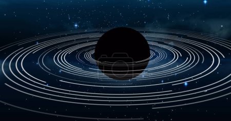 Photo for Image of black planet in navy space. Planets, cosmos and universe concept digitally generated image. - Royalty Free Image