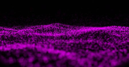 Téléchargez les photos : Digital image of purple digital wave moving against black background. technology background with abstract texture concept - en image libre de droit