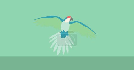 Photo for Image of green and blue parrot icon on green black background. Animals, icons and background concept digitally generated image. - Royalty Free Image