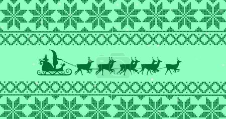 Téléchargez les photos : Image de motif de Noël et décorations sur fond vert. Noël, fête, célébration et concept de tradition image générée numériquement. - en image libre de droit
