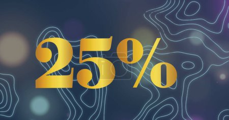 Photo for Image of 25 percent number in yellow type over white map lines in background. Sales, retails and savings concept digitally generated image. - Royalty Free Image