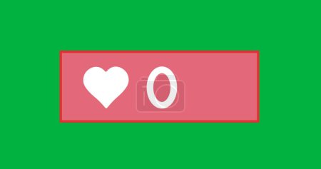 Photo for Digital image of a heart icon increasing in number on a green background 4k - Royalty Free Image